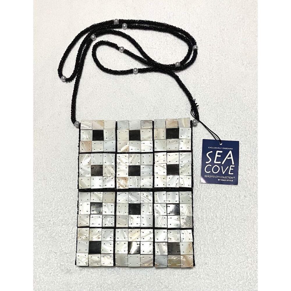 Women’s Vtg Mad Style Crossbody Purse Handmade Mother of Pearl Natural Horn NWT